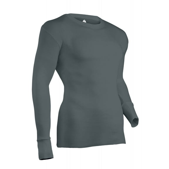 Indera Mills Men's Cotton Rib Knit Thermal Top With Transdry - Tall Sizes, Smoke, XLarge-Tall