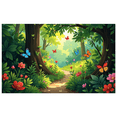 thumbnail image 6 of Lush Forest Themed Banner with Butterflies and Flowers Background Party Decorations Photography Props Backdrop for Garden Parties Outdoor Celebrations Family Gatherings and Event Decor, 6 of 8