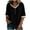 Black, variant on Otntypg Womens Linen Tops Elbow Length Sleeve Lace Trim Button V Neck T-shirt Dressy Casual Work Blouses Summer Outfits Beach Vacation Tunic Tees Shirt Black S
