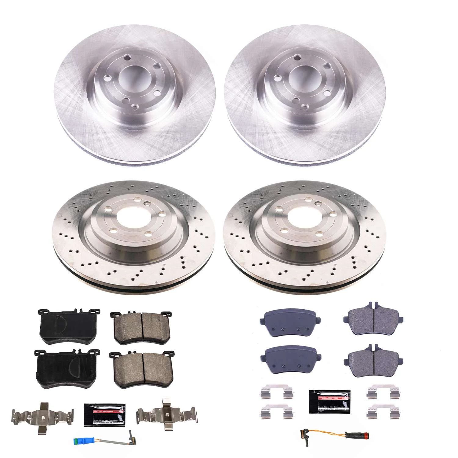 PowerStop Front and Rear Stock Replacement Brake Pad and Rotor Kit Fits: MERCEDES-BENZ Select Models KOE8734