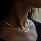 thumbnail image 2 of Collar de cadena de serpiente de acero inoxidable con espiga de color dorado, color dorado, 5 mm, 18 pulgadas (45 cm), 2 of 5
