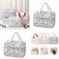 thumbnail image 5 of Floral Quilted Lunch Tote, Blue, 27×19×1.5 cm, 5 of 8