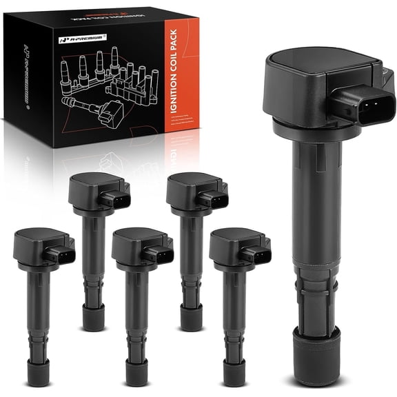 A-Premium Ignition Coils Pack Compatible with for Acura MDX 2001-2009 Honda Accord 2004-2007 Pilot 2003-2008 V6 3.0L 3.5L 6-PC