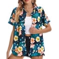 thumbnail image 1 of Camisa hawaiana Mizvsitrd para mujer Summer Beach Black M, 1 of 6