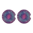 thumbnail image 2 of CARIBOU Round Ceramic Stone Drinks Car Coaster Set of 2pcs, Purple Blue Mandala, 2 of 5