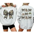 thumbnail image 4 of Army Wife Camo Coquette Bow Double Sided Sweatshirt – Military Wife Sweater, Cute Army Spouse Pullover, Patriotic Camo Bow Top, Supportive Gift for Her, 4 of 7