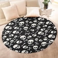 thumbnail image 4 of Halloween Skull Crossbones Pattern Round Blanket,Comfortable Soft Flannel Throw Blanket,All Season,Warm Lightweight Blankets for Sofa Bed Couch Living Room Chair 47"x47", 4 of 5