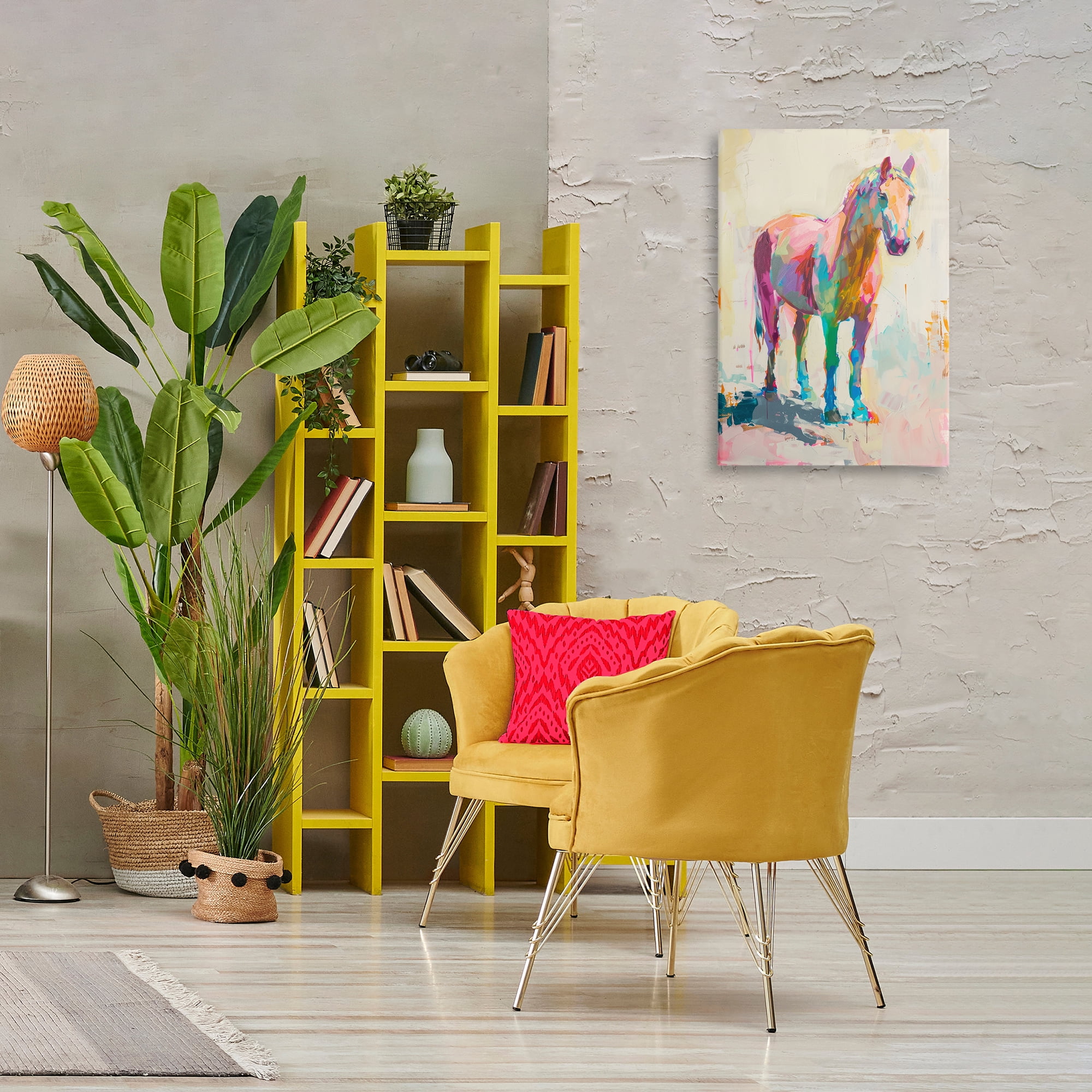 Stupell Industries Sunset Hued Horse Animals Painting Wrapped Canvas Art Print Wall Art, 20 x 30