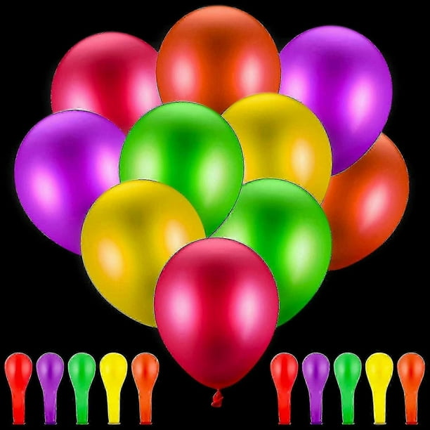 100 Pieces Neon Party Balloons Neon Fluorescent Balloons Neon Balloons Blacklight Party Balloons, 12 Inch, 5 Colors Reactive Latex Balloons