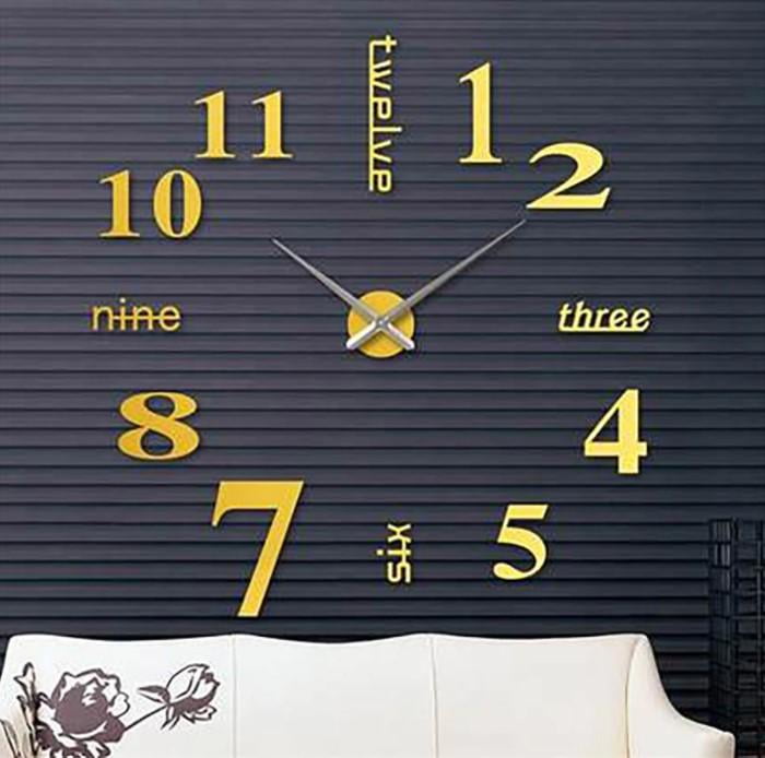 VinJoyce [LARGE] (47"/120CM) 3D DIY Wall Clock, Large Wall Clocks for
