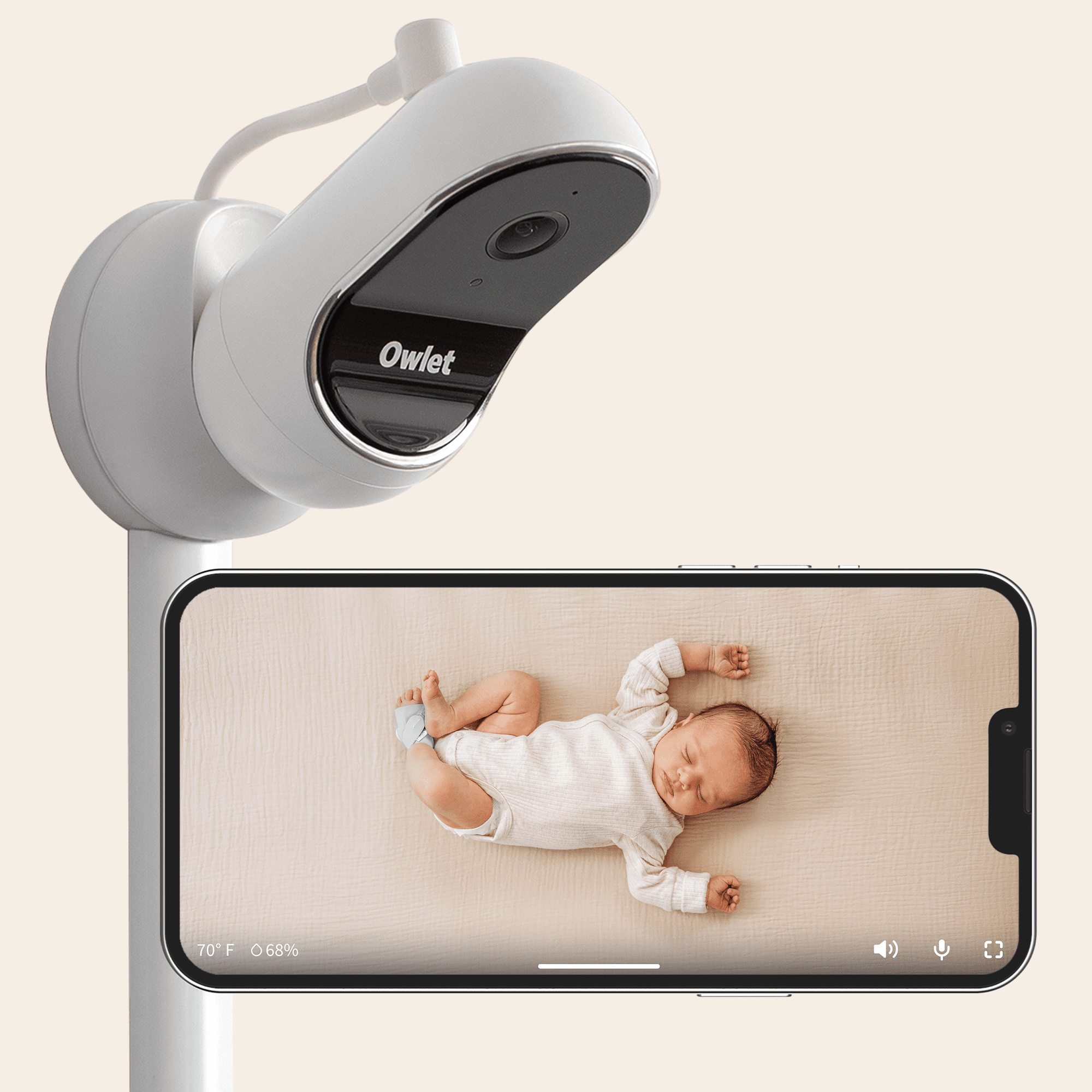 Owlet Baby Security Monitor Sound Duo Smart Sock 2 plus HD Video Baby Monitor 