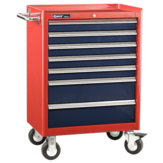 Genius Tools 27 Inch Roller Cabinet with 7 Drawers 27" x 18" x 32" - TS-467