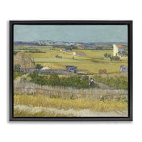 Stupell Industries Van Gogh The Harvest Landscape Landscape & Nature Painting Black Floater Framed Canvas Art Print Wall Art, 31 x 25