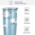 thumbnail image 4 of GZHJMY Sheep Tumbler Stainless Steel Double Wall Vacuum Reusable Insulated Mug with Straw and Built-in Coaste for Cold and Hot Beverages, 20oz, 4 of 7