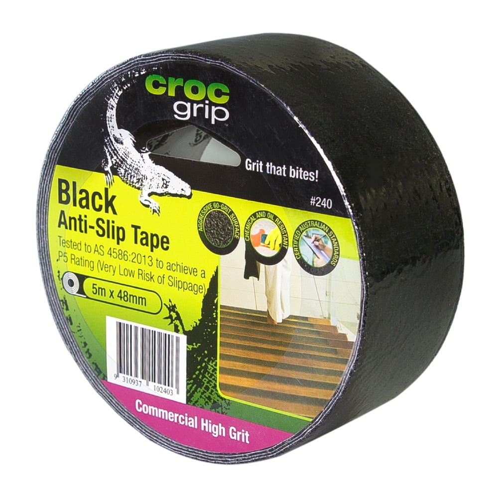 CROC grip Commercial High Grit AntiSlip Tape, Black Tread 1.9 inches x
