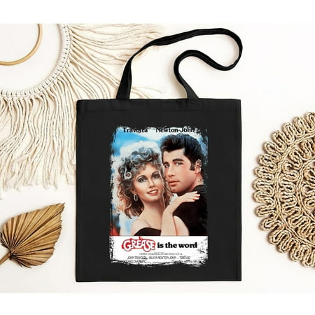 vintage Grease - Movie Poster Inspired Black Tote Bag-TH5908