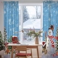 thumbnail image 3 of Light Blue Christmas Sheer Curtains 84 Inches Long, Snowman Snowflake Red Truck Xmas Tree Gifts Light Filtering Window Curtains for Living Room, Rod Pocket Voile Sheer Drapes, 52"Wx84"L, 2 Panels, 3 of 9