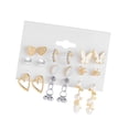 thumbnail image 5 of Milageto Earrings Set 9 Pairs Dangle Daily wearing Trendy for Daily Use Birthday Work, 5 of 8