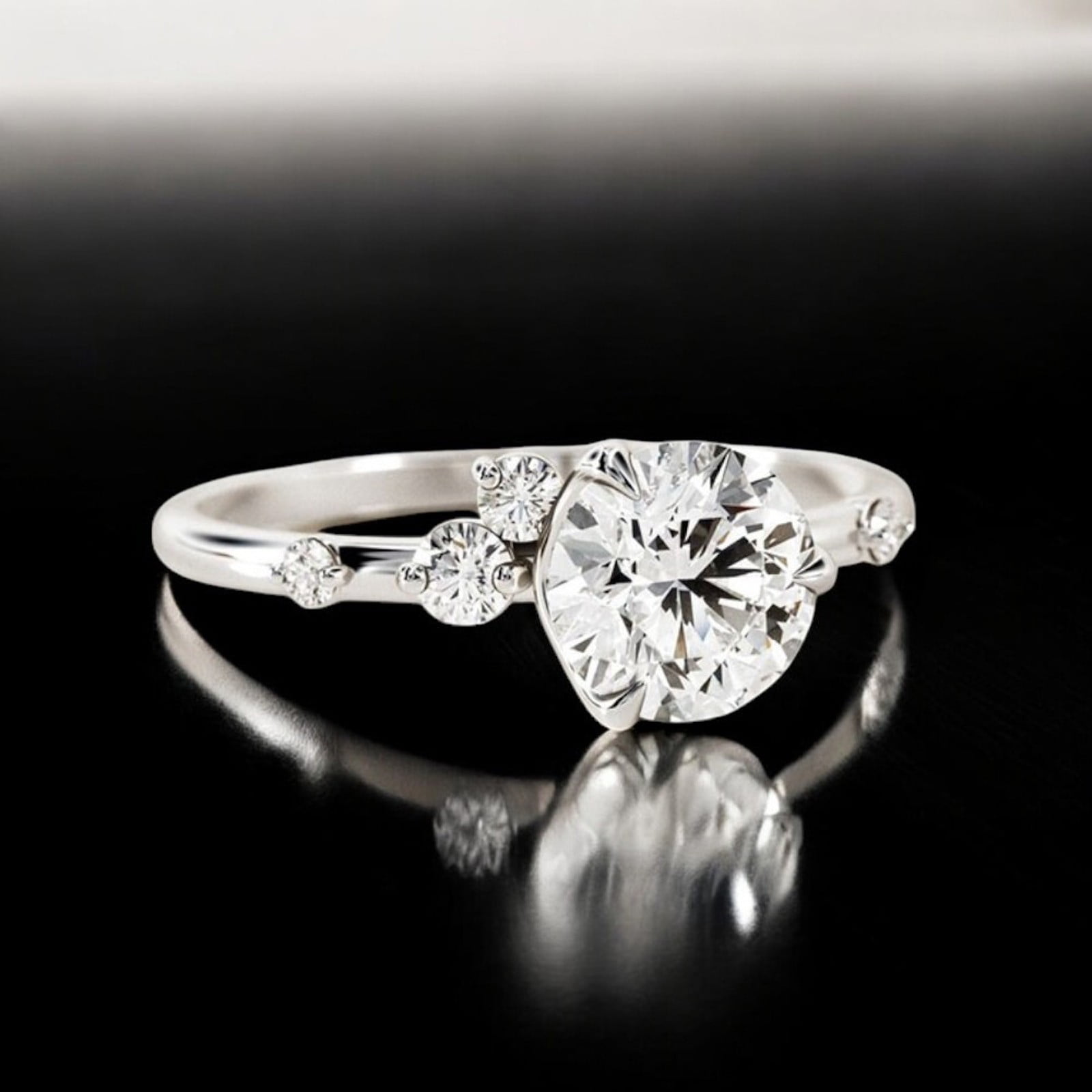 IGI Certified Lab Grown Round Diamond Ring 1.20 Carat E F VVS 14k Rose Gold CVD