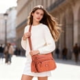 thumbnail image 3 of PULLIMORE Crossbody Bags for Women Waterproof Nylon Shoulder Bag Roomy Multiple Pockets Casual Messenger Purses Handbags, Orange, 3 of 10
