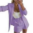 thumbnail image 4 of Jacenvly Fall Blazers for Women Lapels Long Sleeve Cropped Business Attire Solid Cardigan Coat Soft Comfort Casual Trendy Slimming Blouse, 4 of 7