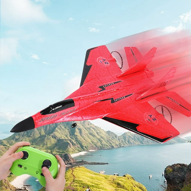 Xihbxyly Avión Rc, Modelo de Caza con Control de 360 Grados, Recargable Por Usb, Sistema de Acrobacias Avanzado, Diversión Al Aire Libre, Regalo de Cumpleaños Perfecto, Incluye Cargador y Batería.
