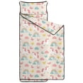 thumbnail image 2 of Unicorn and Butterfly Beige Pattern Teens Toddler Nap Mat with Pillow, Sleeping Mat Bag for Preschool Daycare 59"x22", 2 of 6