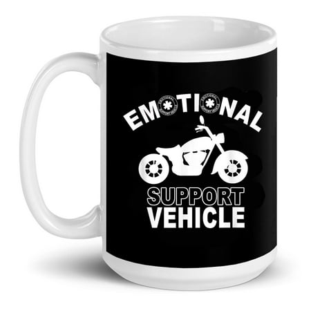 

Biker Emotional Support Vehicle Motorcycle Bike Gift Ceramic Mug 15oz (White;15oz)