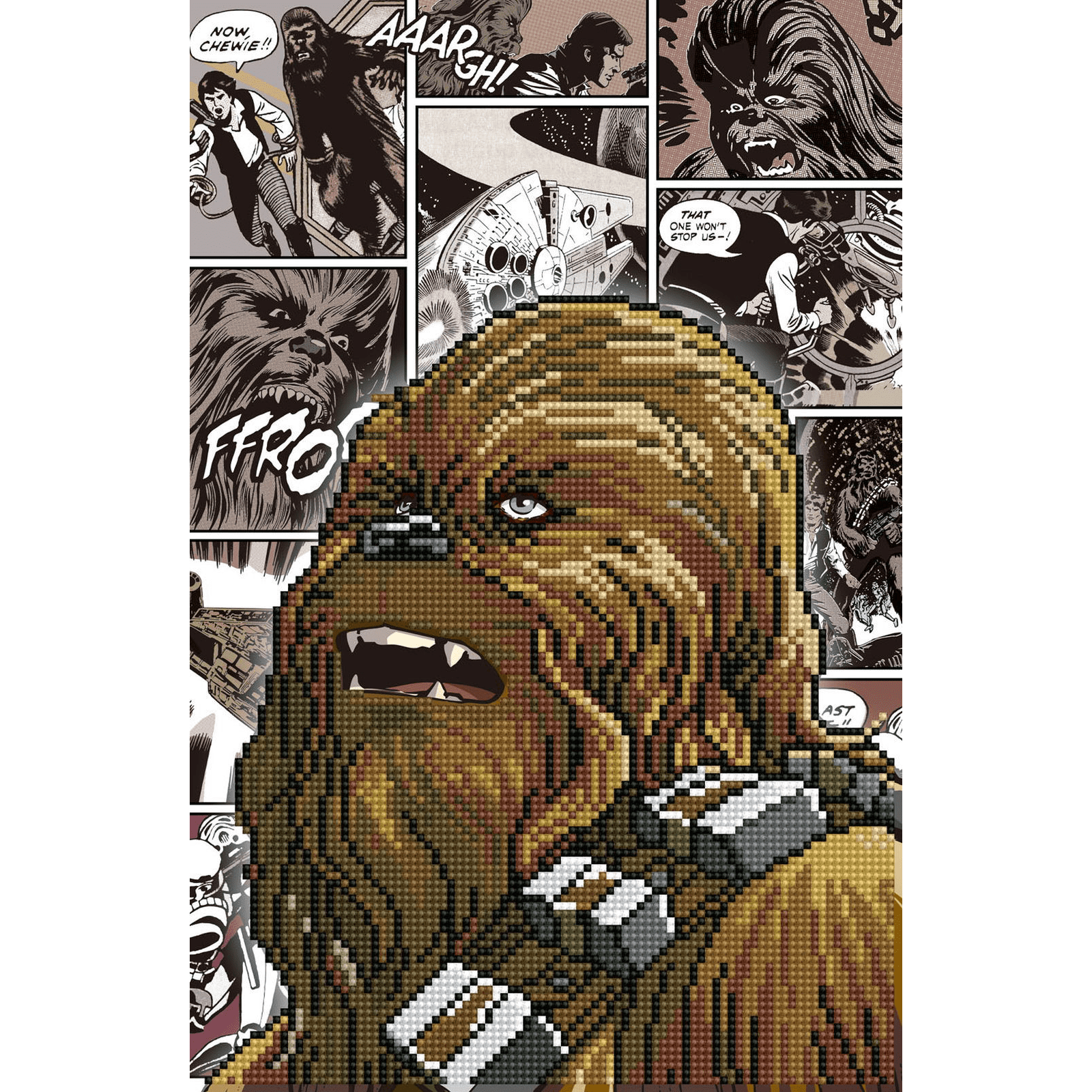 Diamond Dotz  Chewbacca Star Wars Diamond Painting Kits for Adults - Diamond Art Kits a Relaxing Creative Craft Kit with Dotz Gems 15.9"x10.4"