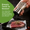 thumbnail image 2 of Salt and Pepper Grinder Set, Premium Stainless Steel Sea Salt and Black Peppercorn Mill Set with Adjustable Coarseness, 2 of 8