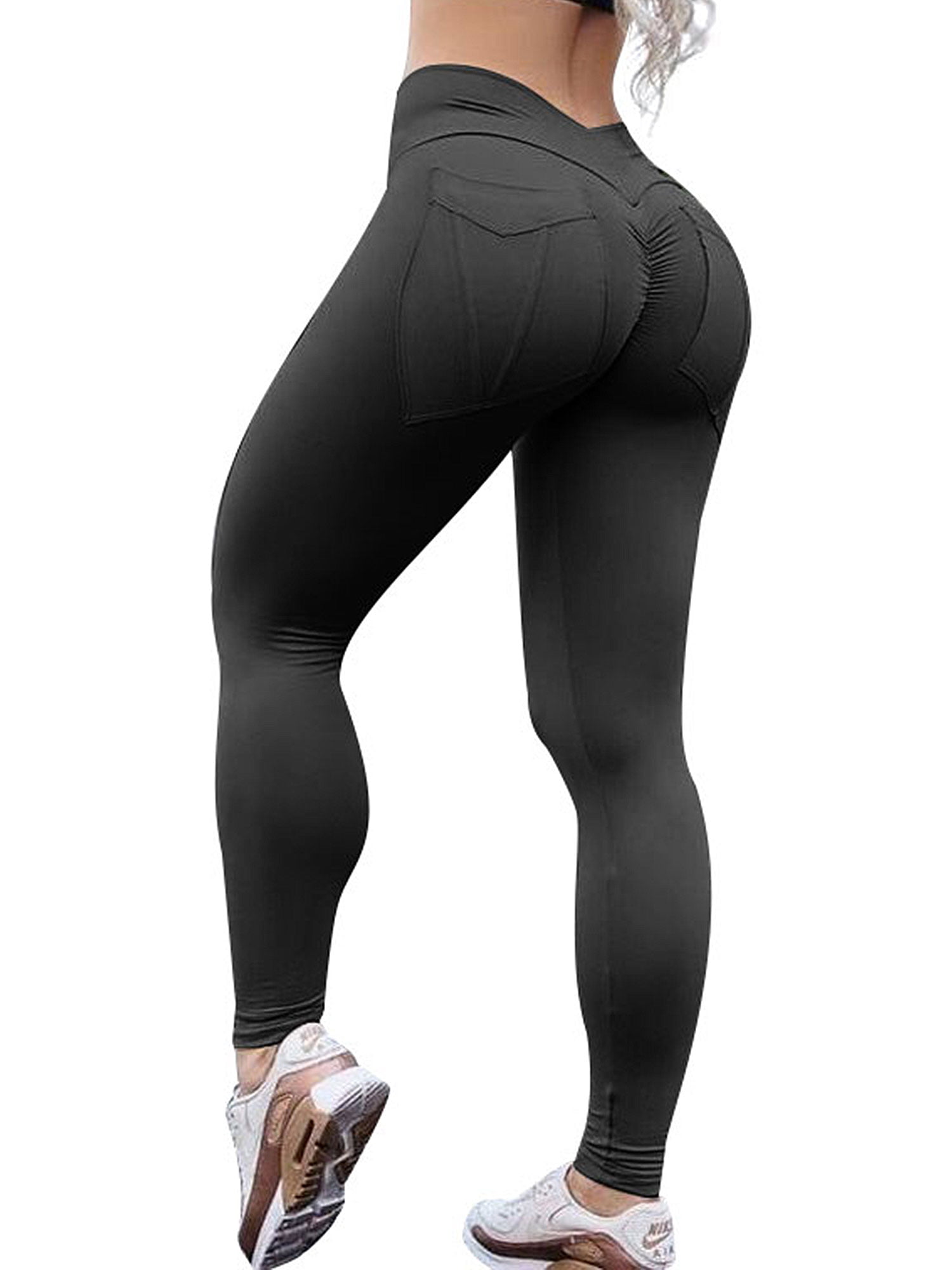 Details about   Women High Waist Yoga Pants Scrunch Push Up Leggings Gym Workout Ruched Trousers 