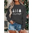 thumbnail image 3 of Women Christmas Sweatshirt Christmas Tree Graphic Long Sleeve Shirt Xmas Holiday Pullover Top, 3 of 5