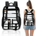 thumbnail image 1 of WHEANG Sac à Dos Transparent, Approuvé pour Stade, Femmes Hommes Étudiants, Grande Capacité, Motif PVC, 1 of 6
