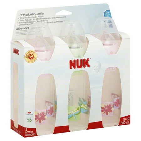 NUK 10 Oz. Bottles, 3 Pack