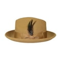 thumbnail image 4 of Men's Milani Wool Fedora Hat Soft Crushable Lined FD219 Tan Camel, 4 of 5