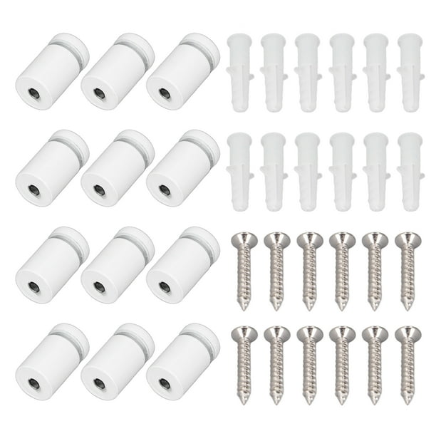 Tornillos separadores para acrílico, 12 piezas Tornillos separadores de acero inoxidable Tornillos separadores de acero inoxidable Hardware de montaje de letreros de pared True Excellence