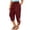 *2-Wine, variant on VBVC Women's Straight Leg Cargo Capri Pants,Ladies Button Fly Utility Cropped Trousers with Pockets,Tie Ankle Casual Summer Capris For Women,Pink,S-2XL