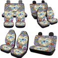 thumbnail image 3 of Uorisanigo Boho Mandala Car Seat Covers Full Set 10 Pcs with Soft Elastic Fabrics Cars Seat Belt Cover and Steering Wheel Cover Auto Water Cup Coaster Chapstick Holder Universal Fit for Car Suv, 3 of 7