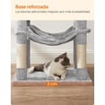 thumbnail image 3 of Feandrea - Árbol para gatos de varios niveles para interiores, torre para gatos tipo condominio con 4 postes para rascar, 2 posaderos, hamaca y cueva, gris claro, 56.3 pulgadas,, 3 of 5