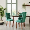 thumbnail image 3 of Ember Interiors Clairborne Tufted Dining Chair, Set Of 2, Emerald Green Velvet, 3 of 15