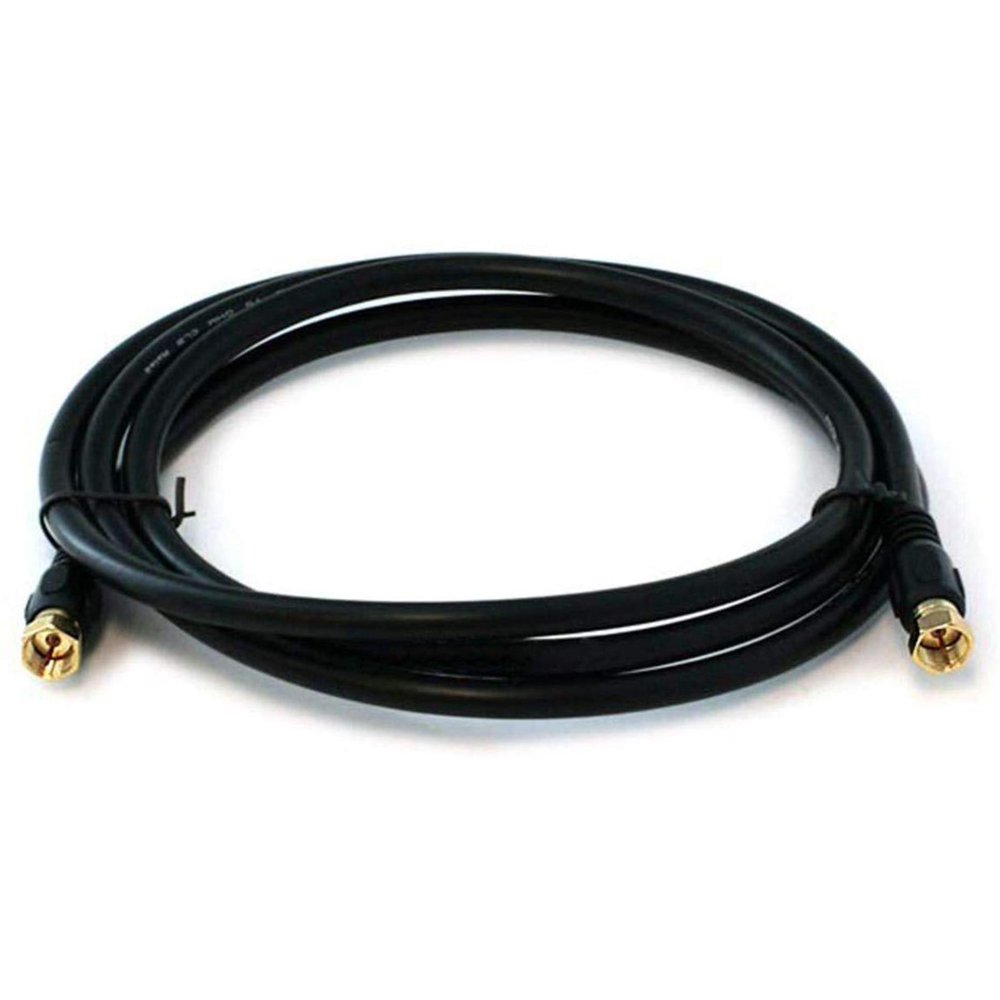 RG6 Quad Shield CL2 Coaxial Cable with F Type Connector, 6ft, Black, It