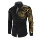 thumbnail image 3 of Camisas con botones y estampado floral para hombre, camisas de lujo informales ajustadas de manga larga con estampado de cachemira para fiestas, graduaciones, bodas y clubes, 3 of 5