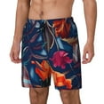 thumbnail image 2 of Daiia Tropical Flower Mens Swim Trunks Swim Shorts Quick Dry Swim Shorts with Mesh Lining Pockets-XX-Large, 2 of 9