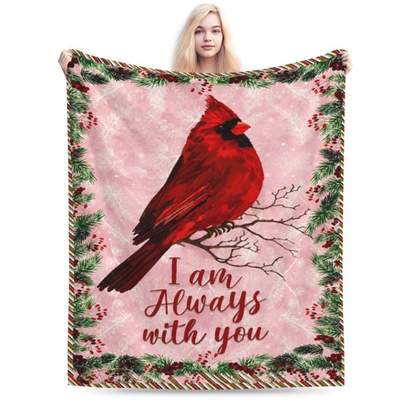 Cardinal Blanket Red Birds Fleece Throw Blanket Fuzzy Plush Super Soft Warm Cardinals Crow Decor Blanket Gifts for Adult Men Women 50x40