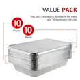 thumbnail image 3 of Aluminum Pans with Lids 21x13 Disposable Roasting Pans with Covers - 10 Foil Pans and 10 Foil Lids - Sturdy Catering Pans - Disposable Food Containers Great for Prepping Large Slabs of Meat, 3 of 7