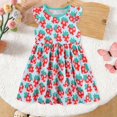thumbnail image 2 of vigerkar Robe Décontractée pour Filles, Coton Doux à Manches Courtes pour Enfants, Robe Trapèze Respirante Taille 1-7 T (Rouge, 6-7 Ans), 2 of 9