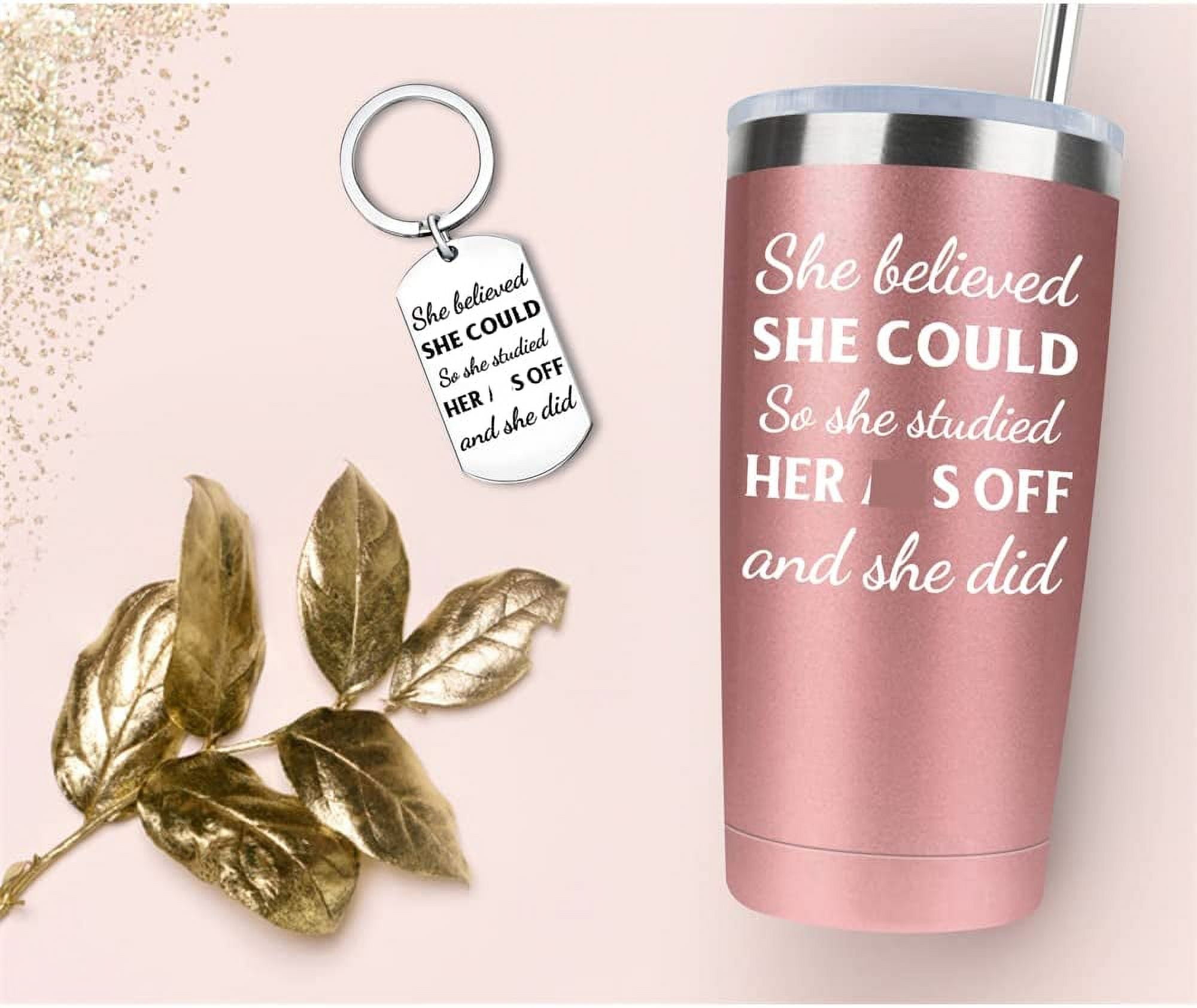 Travel Wine Tumbler - She Believed She Could So She Did