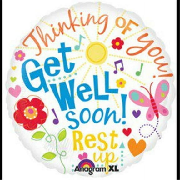 Loftus International A2-2002 18 in. Get Well Messages Balloon