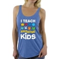thumbnail image 1 of Awkward Styles Women's Autism Awareness Puzzle Graphic Racerback Tank Tops I Teach Awesome Kids, 1 of 4