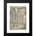 thumbnail image 2 of Giovanni Battista Natali III 11x14 Black Modern Framed Museum Art Print Titled - Design for a Stage Sets Groin-Vaulted Stairway Leading to a Gallery with Another Stairway to a Second Story at Left (1, 2 of 5
